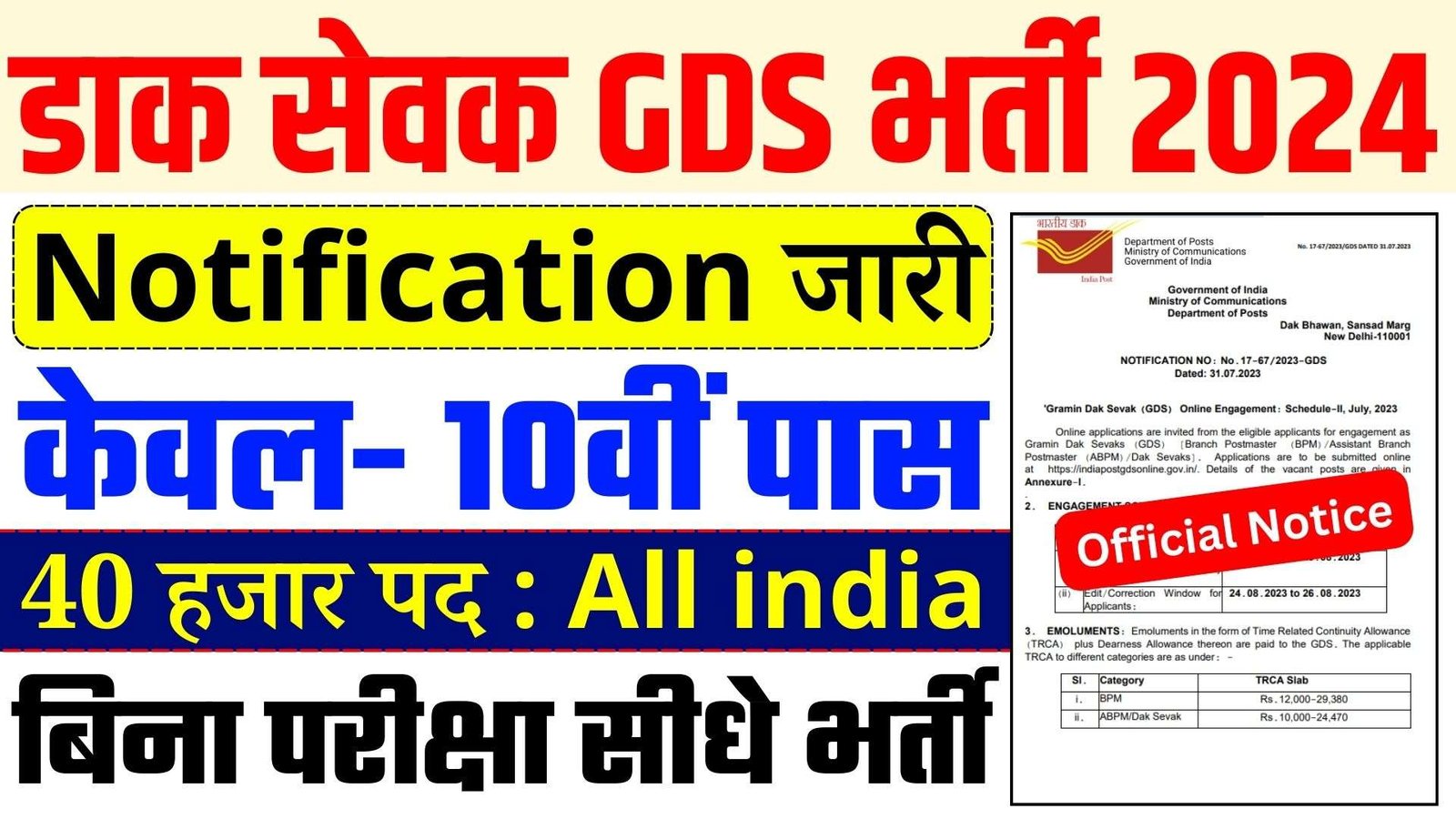 Indian Post GDS Bharti 2024