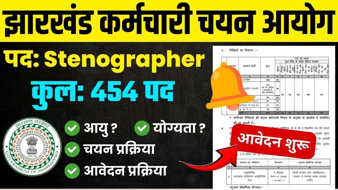 Jharkhand JSSC Stenographer Recruitment 2024